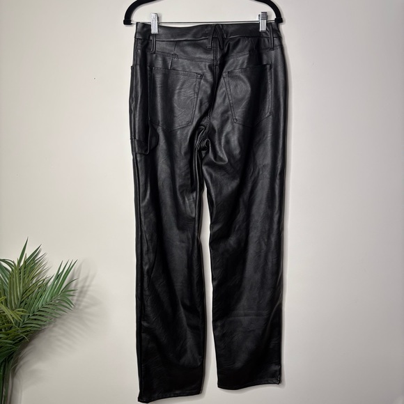 Good American Faux Leather Straight Leg Pants NWT - Picture 5 of 6